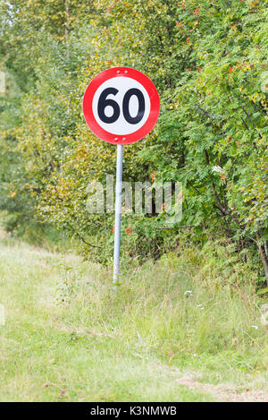 60 km/t Norwegian road sign Stock Photo