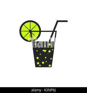 Soda lemonade flat icon. Vector logo Stock Vector