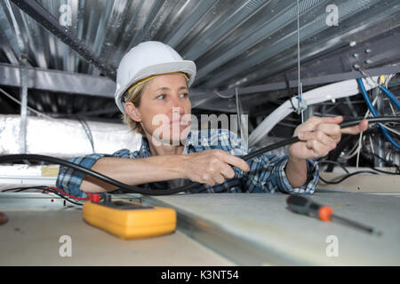 female electrician Stock Photo