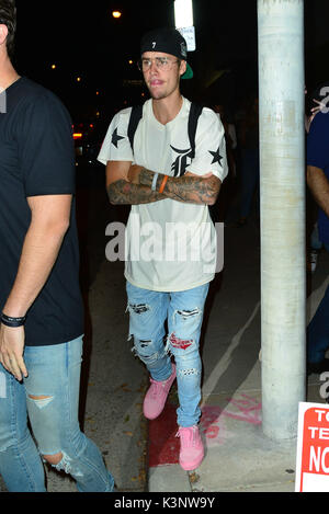 Justin Bieber after a Maxfield store appearance in West Hollyood  Featuring: Justin Bieber Where: West Hollywood, California, United States When: 04 Aug 2017 Credit: WENN.com Stock Photo