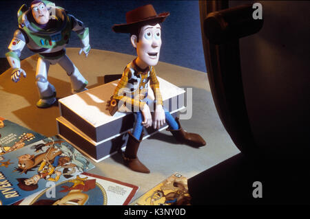 TOY STORY 2 [US 1999] Buzz Lightyear voiced by Tim Allen, Woody voiced by Tom Hanks     Date: 1999 Stock Photo