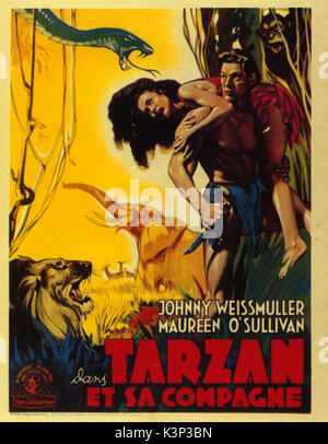 TARZAN AND HIS MATE [US 1934] [L-R] MAUREEN O'SULLIVAN, JOHNNY WEISSMULLER     Date: 1934 Stock Photo