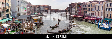 Venice, Wenedig, Wenecja - an old medieval city on water, between canals. View from the Bridges. Stock Photo