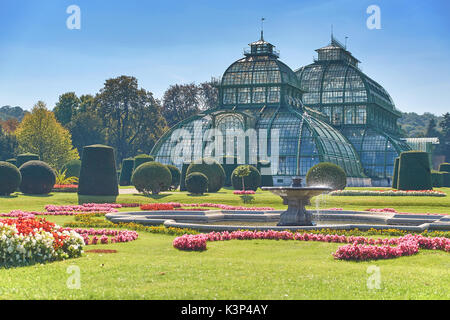 Vienna, Austria - September 24, 2014: Botanical garden near Schonbrunn palace in Vienna Stock Photo