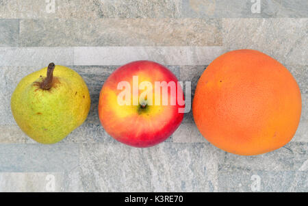 pear apple grapefruit Stock Photo