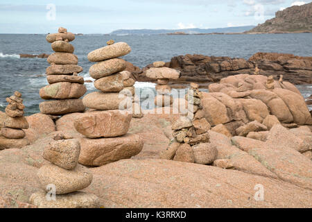 Rock Stack, English Cemetery, Trece Head Beach; Costa de la Muerte; Galicia; Spain Stock Photo