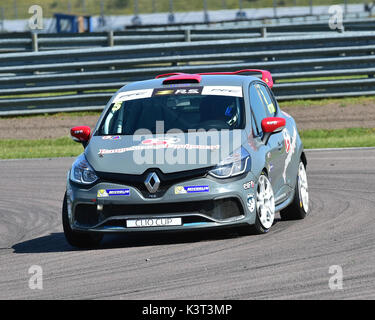 Lee Pattison, WDE Motorsport, Renault Clio Sport 220 Trophy, Renault UK Clio Cup, BTCC Rockingham, Rockingham Motorsport Speedway, Sunday, 27th August Stock Photo