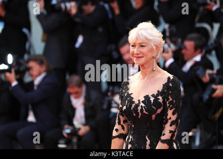 Venice, Italy. 03rd Sep, 2017. Actress Helen Mirren attends the premiere of the movie 'The Leisure Seeker' (Ella and John) presented in competition at the 74th Venice Film Festival on September 3, 2017 at Venice Lido. Credit: Graziano Quaglia/Alamy Live News