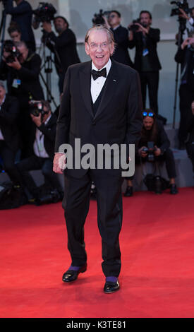 Venice, Italy. 3rd Sep, 2017. Actor Donald Sutherland attends the premiere of the movie 'The Leisure Seeker' at the 74th Venice Film Festival in Venice, Italy, Sept. 3, 2017. Credit: Jin Yu/Xinhua/Alamy Live News Stock Photo