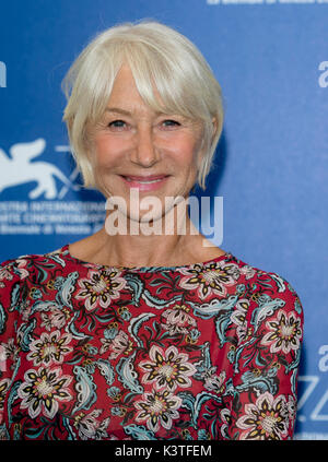 Venice, Italy. 03rd Sep, 2017. Helen Mirren attends the photo call of 'The Leisure Seeker' during the 74th Venice Film Festival at Palazzo del Casino in Venice, Italy, on 03 September 2017. - NO WIRE SERVICE - Photo: Hubert Boesl/dpa/Alamy Live News Stock Photo