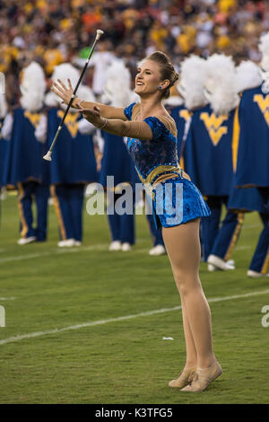 Landover, Maryland, USA. 3rd Sep, 2017. The West Virginia marching band entertains the crowd before the game held at FEDEX Field in Landover, Maryland. Credit: Amy Sanderson/ZUMA Wire/Alamy Live News Stock Photo