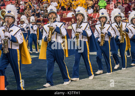 Landover, Maryland, USA. 3rd Sep, 2017. The West Virginia marching band entertains the crowd before the game held at FEDEX Field in Landover, Maryland. Credit: Amy Sanderson/ZUMA Wire/Alamy Live News Stock Photo