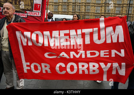 London, England, UK. 4th Sep, 2017. McD Strike UK 2017 demand MacDonald a minmum wages of £10 an hour and no to zero hours at the Parliament yard. Credit: See Li/Alamy Live News Stock Photo