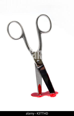 Bloody scissors isolated on white background Stock Photo - Alamy