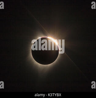 Total Solar Eclipse in Madras, OR USA on August 21, 2017 Stock Photo
