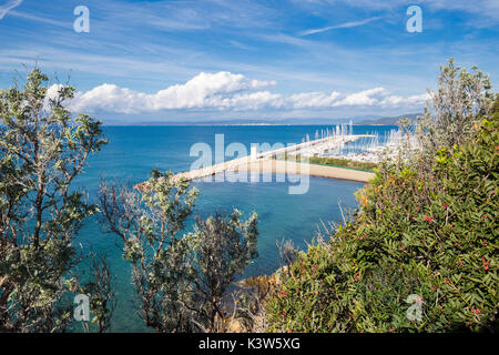 Views of the marina of Punta Ala. Punta Ala,Castiglione della Pescaia, Maremma, Grosseto province, Tuscany, Italy, Europe Stock Photo