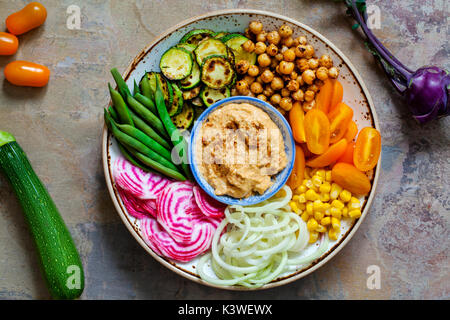 Vegan Buddha bowl with mixed vegetables Stock Photo