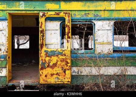 scrapped train Stock Photo