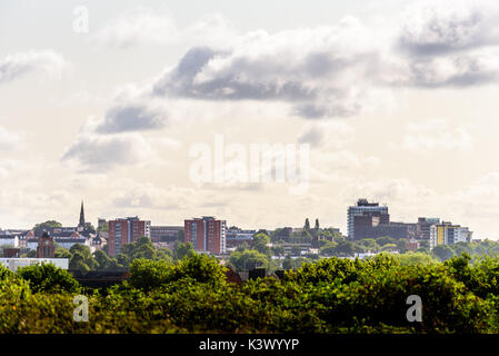 Cloudy Day Cityscape View of Northampton UK. Stock Photo