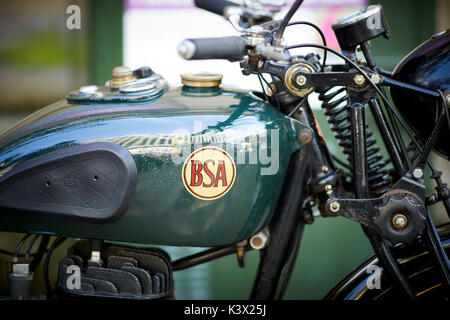 Landmark Stockport Town Centre Cheshire in gtr Manchester St BSA vintage retro motorbike Stock Photo