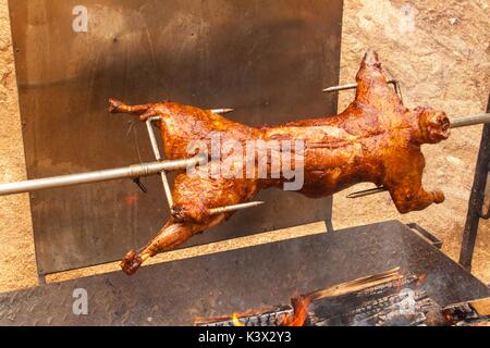 Lamb on the roast. Preparation of family celebrations. Sheep meat