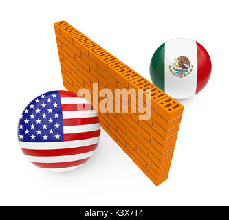 America-Mexico Border Wall Stock Photo