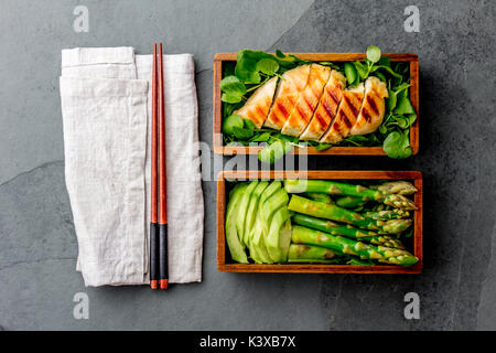 Japanese style bento lunch box with chicken, rice and vegetables Stock  Photo - Alamy