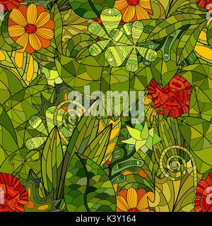 hand drawn vector floral seamless pattern Stock Vector