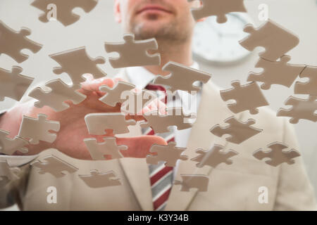 jigsaw piece puzzle game transparent classic shape illustration cut Stock  Photo - Alamy