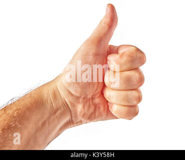 Man's hand in like gesture. Stock Photo