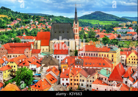 View of Cesky Krumlov town, a UNESCO heritage site in Czech Republic Stock Photo