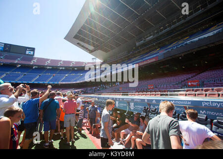 FC Barcelona Camp Nou tour and Museum experience Mes que un club Stock Photo