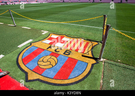 FC Barcelona Camp Nou tour and Museum experience Mes que un club Stock Photo