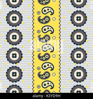 Paisley lace dotted pattern seamless vector. Stock Vector