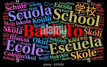 Back to School. Word cloud concept. Vector illustration Stock Photo - Alamy