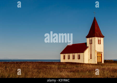 Picturesque church in Hellnar, Iceland. Stock Photo