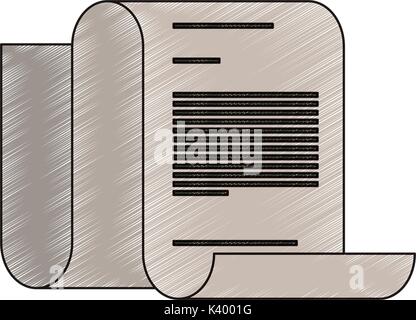 continuously sheet contract document in pencils colored silhouette Stock Vector