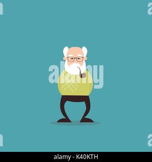 Senior Man Grandfather Full Length Stock Vector