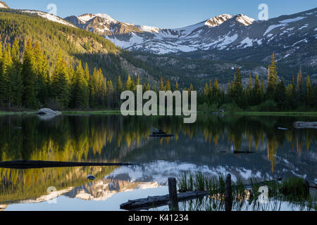 Sunrise on Lost Lake, near Nederland, Colorado. Stock Photo