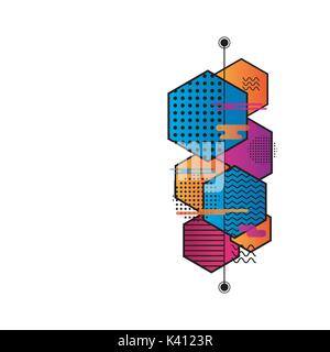 hipster geometric pattern, isolated on white background Stock Vector