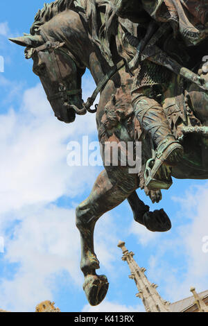 Statue of William the Conqueror in Falaise (France). Stock Photo