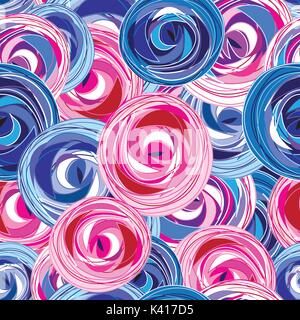 Multi-colored summer pattern different roses on a dark background Stock Vector