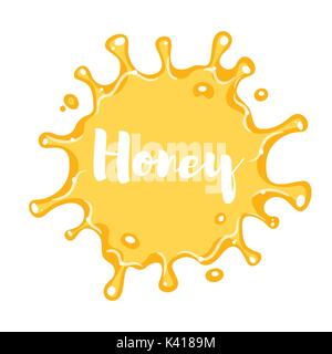 Vector cartoon style honey blot. Isolated on white background. Stock Vector