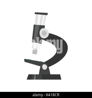 Vector cartoon style illustration of microscope. Icon for web. Isolated on white background. Stock Vector