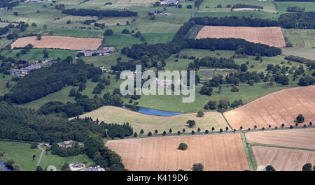 aerial view of The Denton Hall Estate, Ilkley, Yorkshire, UK Stock Photo