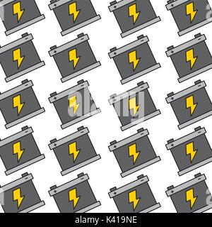 battery repair service garage seamless pattern design Stock Vector