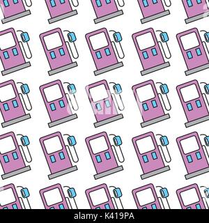 station gas repair service garage seamless pattern design Stock Vector