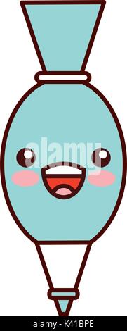 kawaii kitchen icing bag utensil Stock Vector