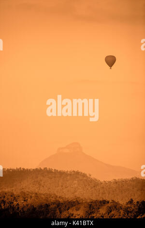 Sunrise from Lamington State Forest with rising balloon Stock Photo