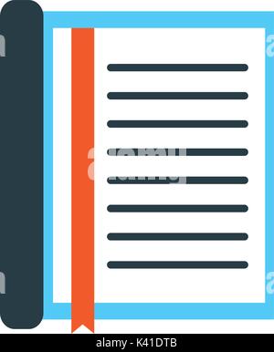 notebook with bookmark stationery office object element Stock Vector